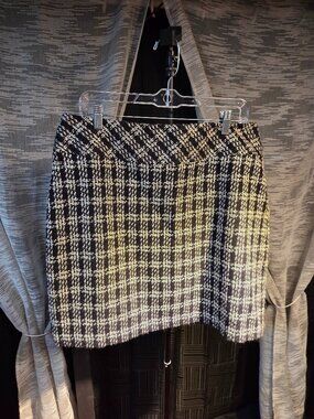 Women Worthington Skirt Size 16 Black White Side Zipper Lined